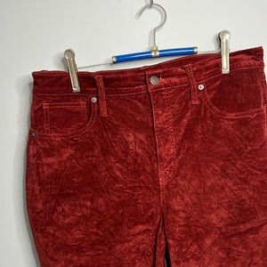 Madewell Velvet Corduroy Skinny Jeans Rust Red Size 31 12 High Rise